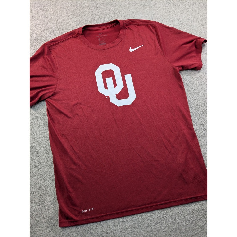 Nike Oklahoma Sooners Dri-FIT Shirt Mens Large Crimson Red OU 812863-613